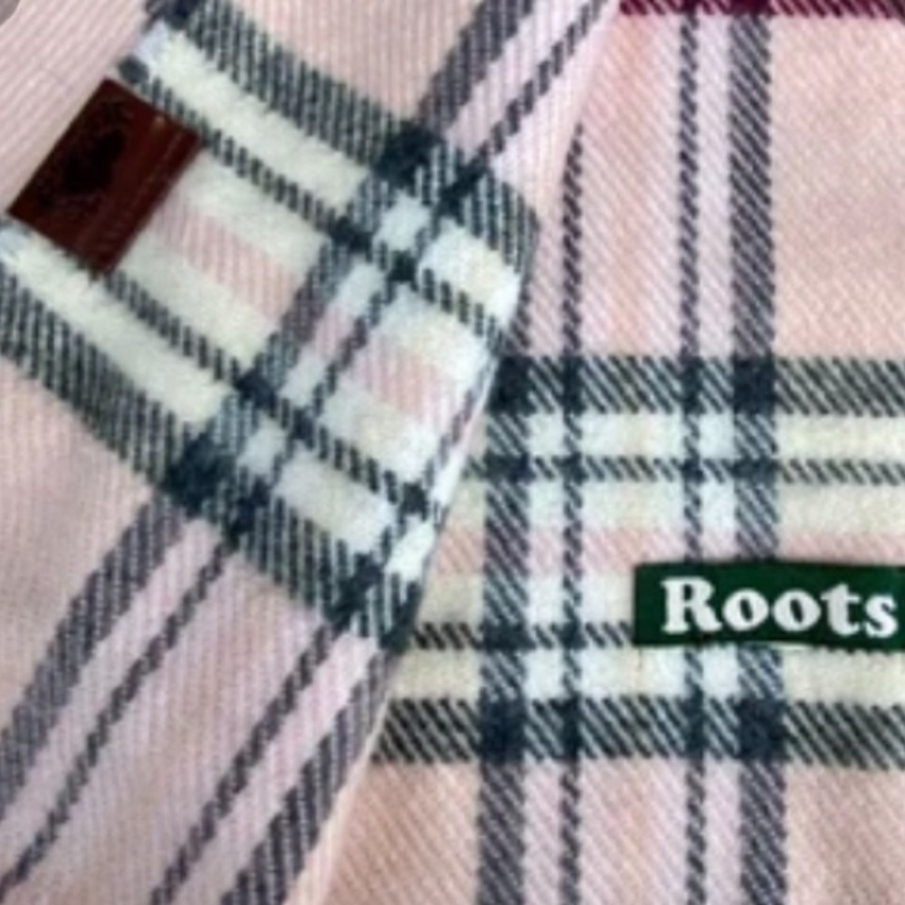 Roots scarf plaid pink